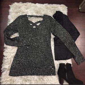 Guess cross back sparkly sweater